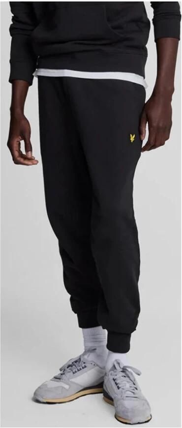Lyle & Scott Zwarte Joggingbroek met Elastische Taille en Geribbelde Manchetten Black Heren - Foto 4