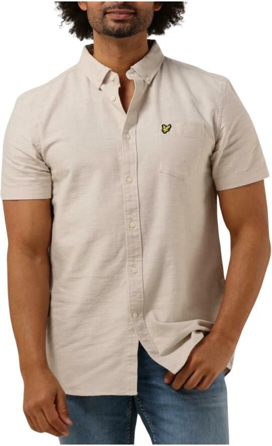 LYLE & SCOTT Heren Overhemden Cotton Slub Short Sleeve Shirt Gebroken Wit - Foto 8