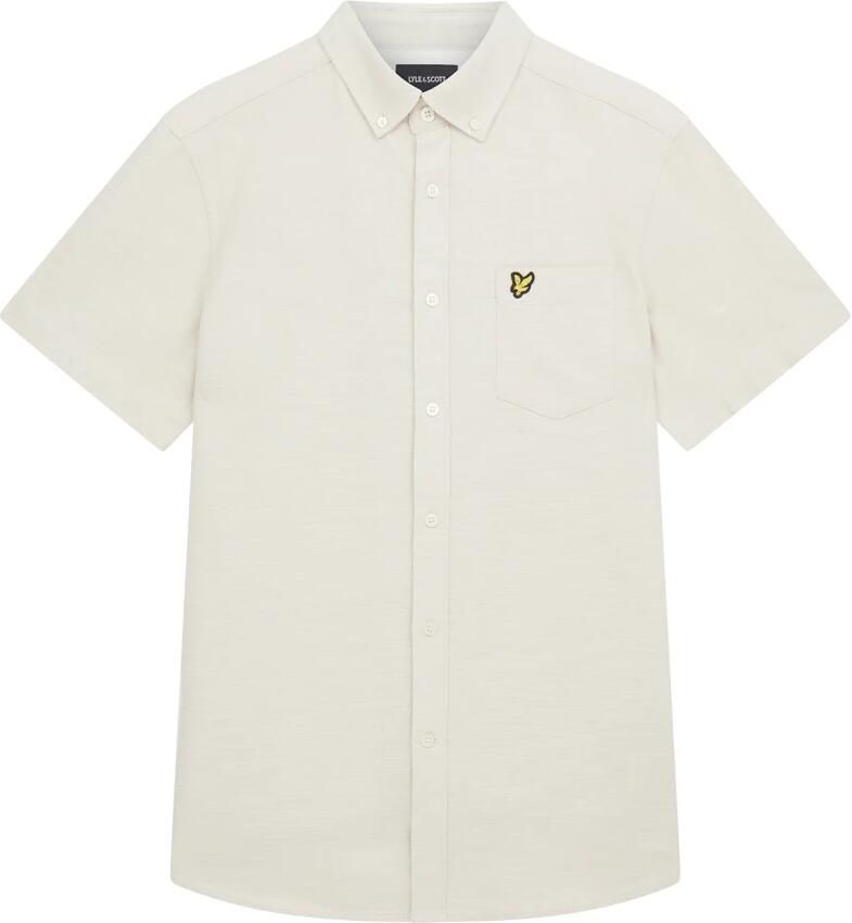 LYLE & SCOTT Heren Overhemden Cotton Slub Short Sleeve Shirt Gebroken Wit - Foto 2