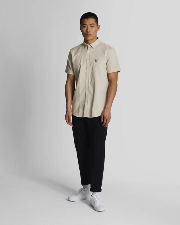 LYLE & SCOTT Heren Overhemden Cotton Slub Short Sleeve Shirt Gebroken Wit - Foto 3