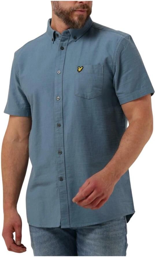 Lyle & Scott Lichtblauwe Casual Overhemd Cotton Slub Short Sleeve Shirt - Foto 4