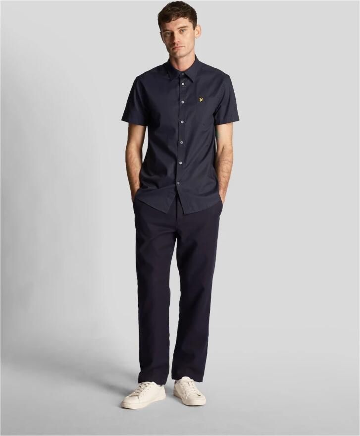 Lyle And Scott Overhemd Lange Mouw Short Sleeves Overhemd Poplin Navy - Foto 2