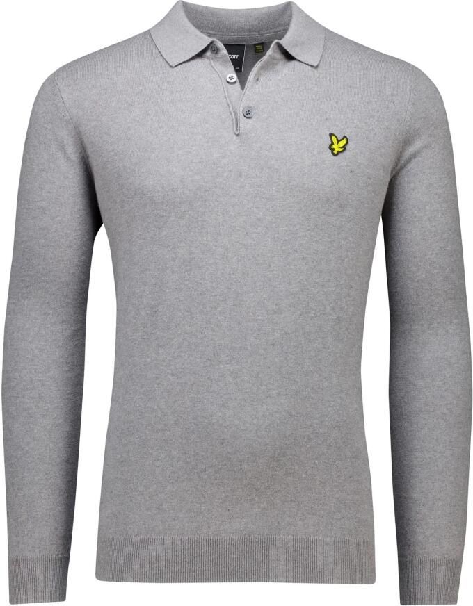 Lyle & Scott Lange mouw grijze poloshirt Gray Heren