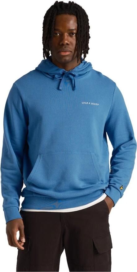 Lyle & Scott Loopback Hoodie met Borduurwerk Blue Heren
