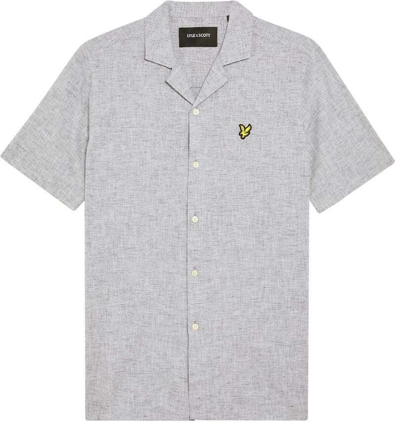 Lyle & Scott Overhemd Korte Mouw Lyle & Scott Linnenmix Oxford Revere-overhemd met korte mouwen - Foto 5