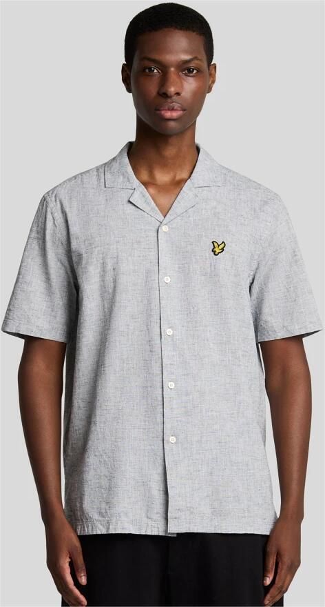 Lyle & Scott Overhemd Korte Mouw Lyle & Scott Linnenmix Oxford Revere-overhemd met korte mouwen - Foto 3