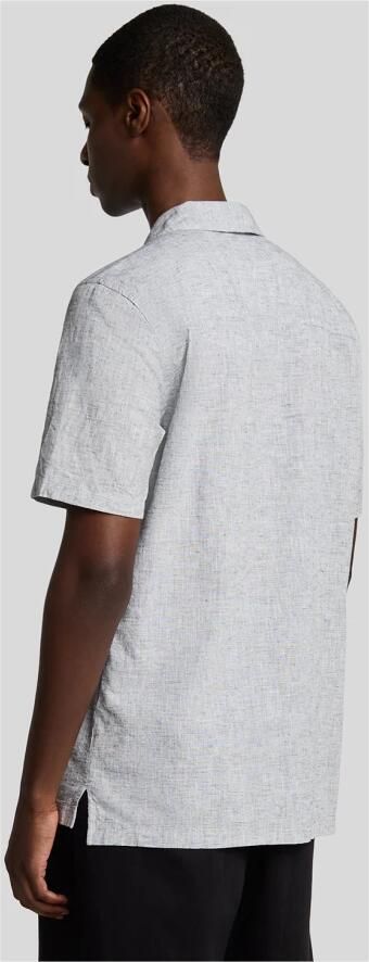 Lyle & Scott Overhemd Korte Mouw Lyle & Scott Linnenmix Oxford Revere-overhemd met korte mouwen - Foto 4