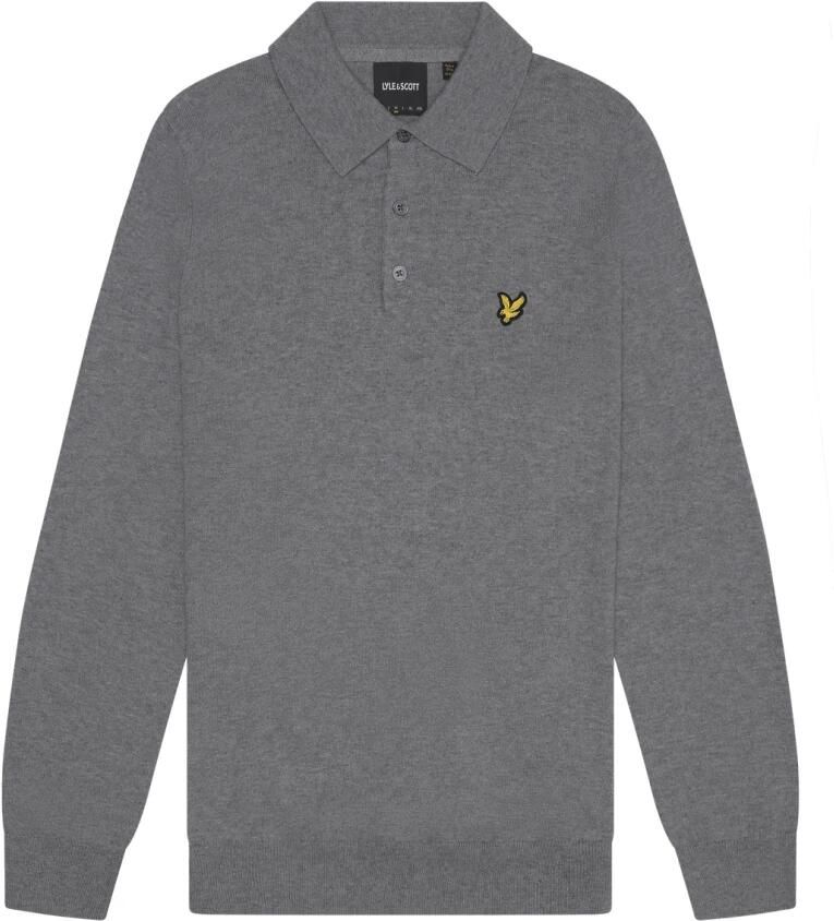 Lyle & Scott Lange mouw grijze poloshirt Gray Heren - Foto 2