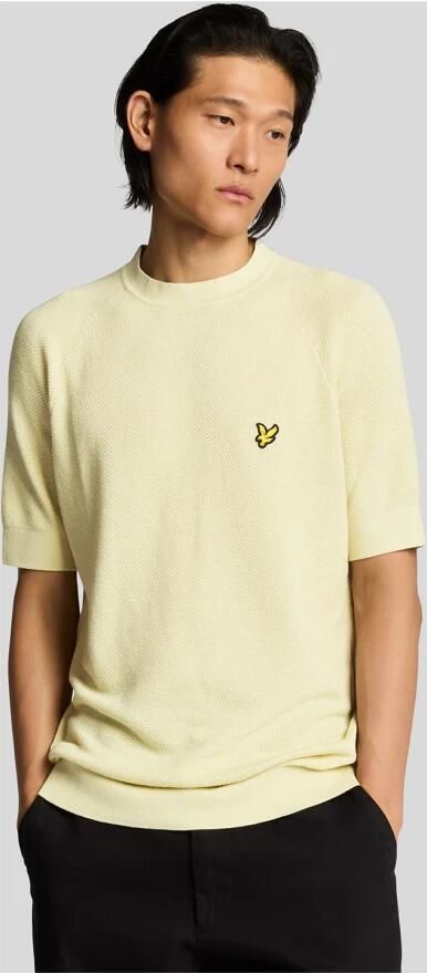 Lyle & Scott Mid Knits Linnenmix Gebreid T-shirt Yellow Heren - Foto 5