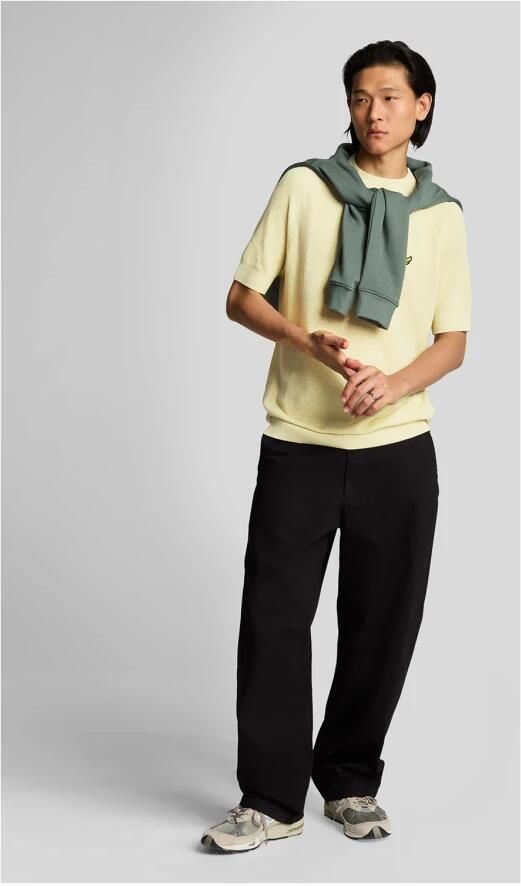 Lyle & Scott Mid Knits Linnenmix Gebreid T-shirt Yellow Heren - Foto 3