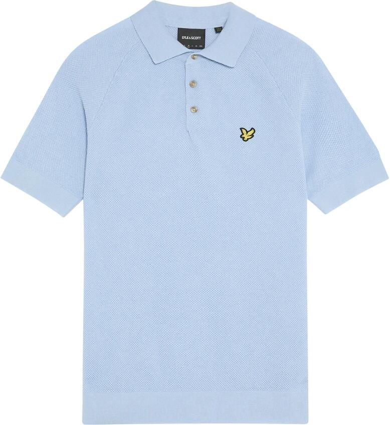 LYLE & SCOTT Heren Polo's & T-shirts Linen Blend Knitted Polo Lichtblauw - Foto 9
