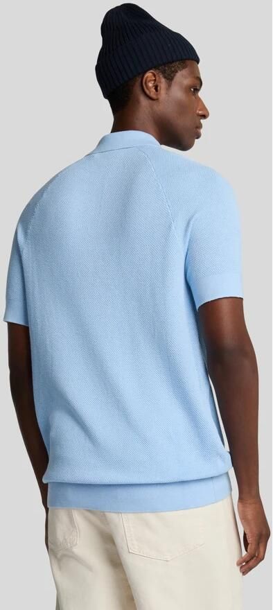 LYLE & SCOTT Heren Polo's & T-shirts Linen Blend Knitted Polo Lichtblauw - Foto 8