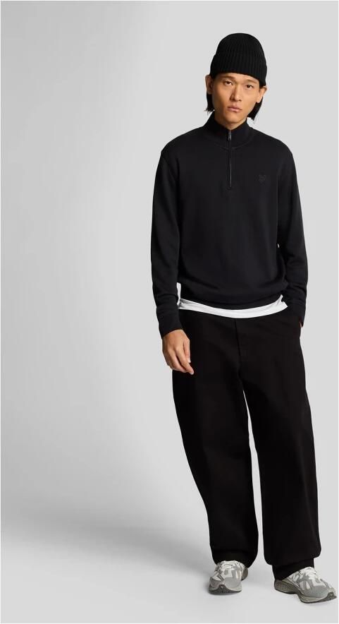 Lyle & Scott Middenlagen Superfijne Quarter Zip Sweatshirt Black Heren - Foto 3
