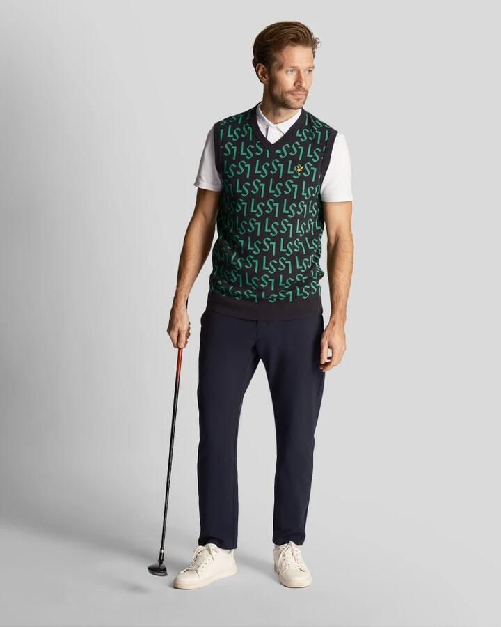 Lyle & Scott Trui Lyle & Scott Pull col V sans manches Monogram - Foto 2