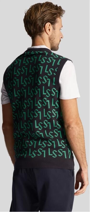Lyle & Scott Trui Lyle & Scott Pull col V sans manches Monogram - Foto 4