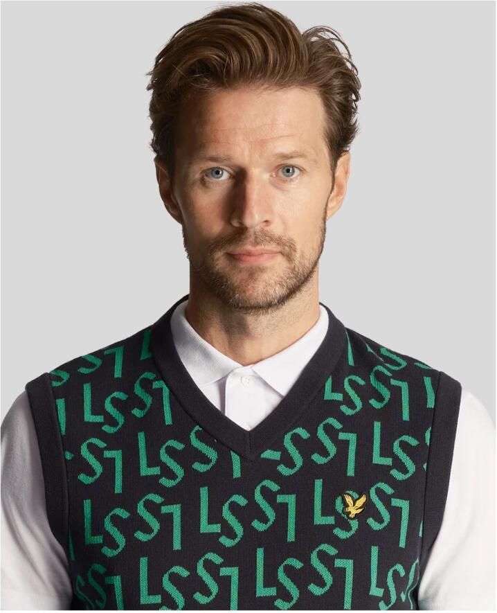 Lyle & Scott Trui Lyle & Scott Pull col V sans manches Monogram - Foto 3