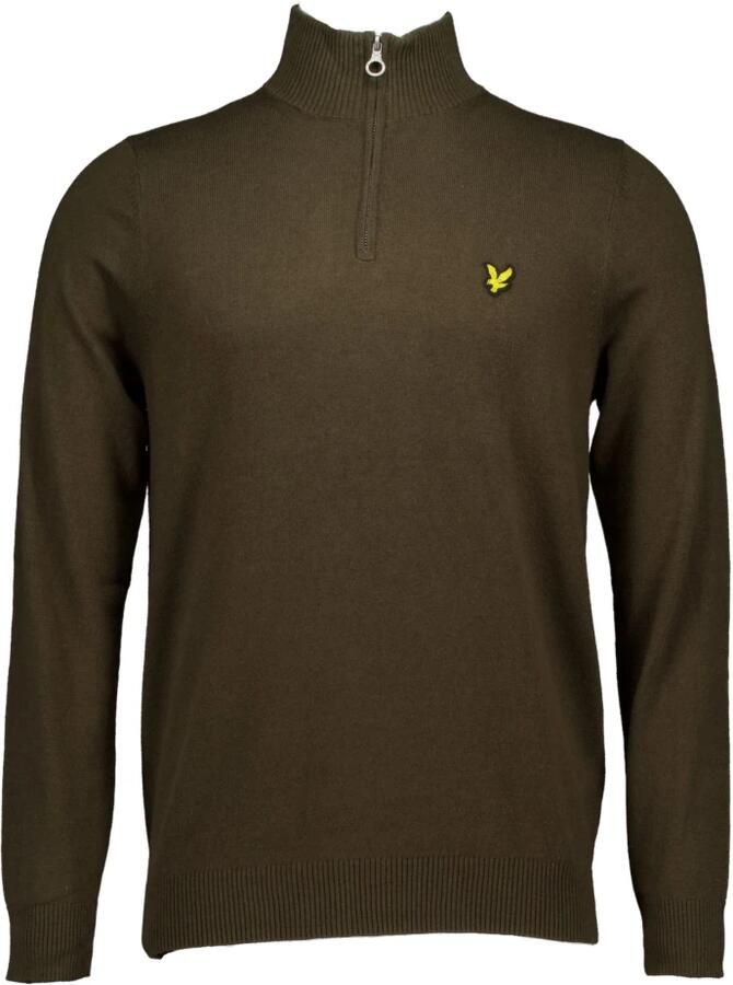 LYLE & SCOTT Heren Truien & Vesten Cotton Merino Quarter Zip Jumper Olijf - Foto 2