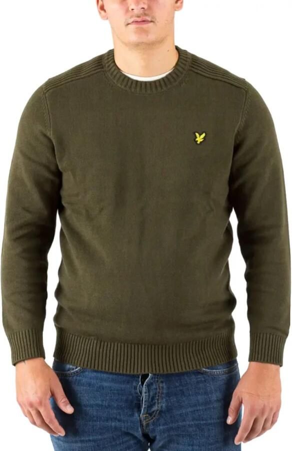 LYLE & SCOTT Heren Truien & Vesten Crew Neck Lambswool Blend Jumper Olijf - Foto 5