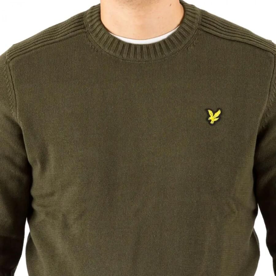 LYLE & SCOTT Heren Truien & Vesten Crew Neck Lambswool Blend Jumper Olijf - Foto 2