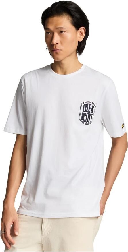 Lyle & Scott SS T-shirts Geborduurd Badge Grafisch T-shirt White Heren - Foto 4