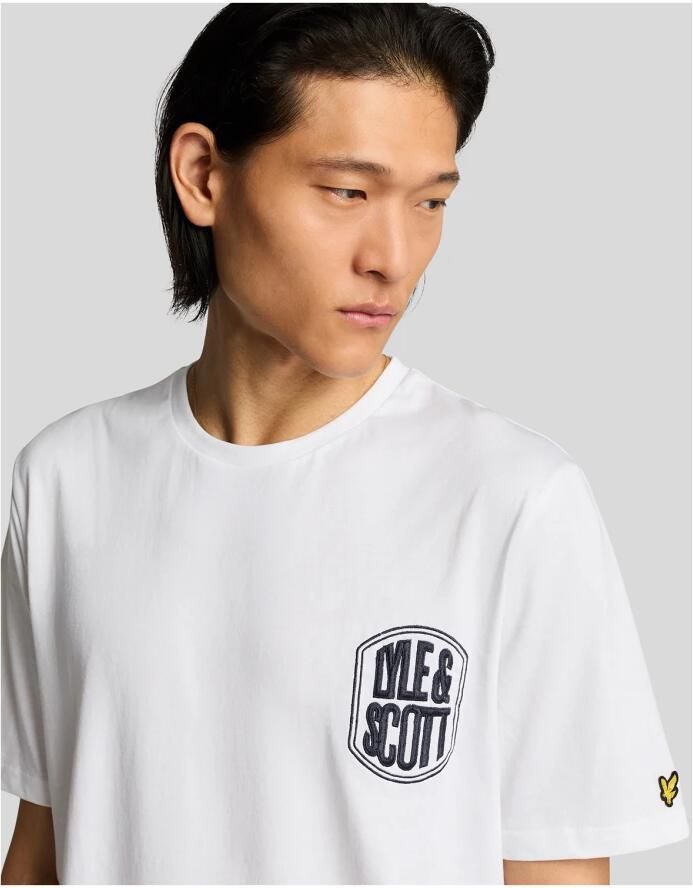 Lyle & Scott SS T-shirts Geborduurd Badge Grafisch T-shirt White Heren