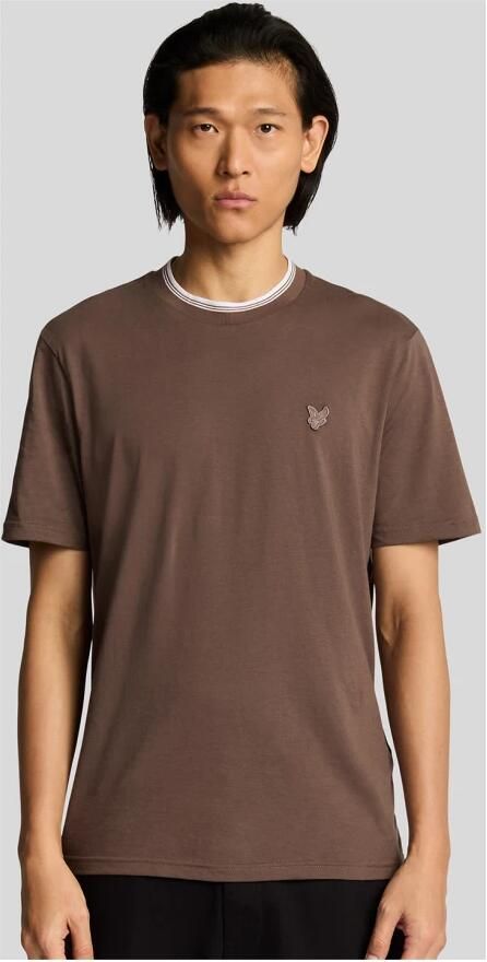 Lyle & Scott T-shirt Lyle & Scott TS2227TON TIPPED SUPERFINE-X546 PLUM TRUFFLE - Foto 4