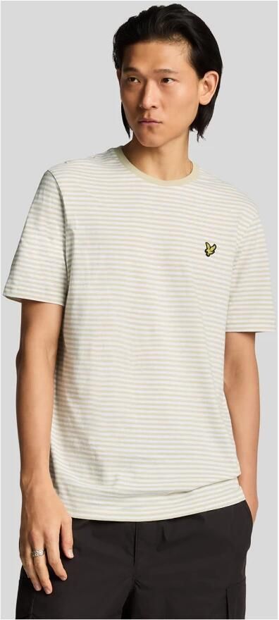 Lyle & Scott T-shirt Korte Mouw Lyle & Scott T-shirt met linnenmix en Bretonse strepen - Foto 3