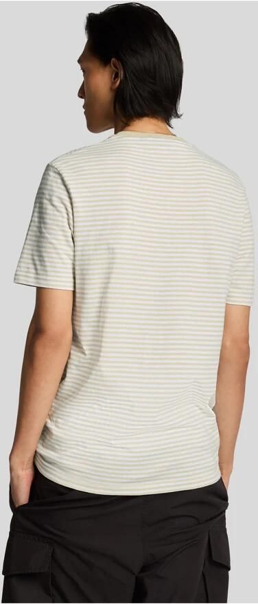 Lyle & Scott T-shirt Korte Mouw Lyle & Scott T-shirt met linnenmix en Bretonse strepen - Foto 4