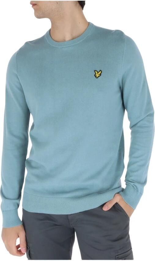 LYLE & SCOTT Heren Polo's & T-shirts Cotton Crew Neck Jumper Blauw - Foto 3