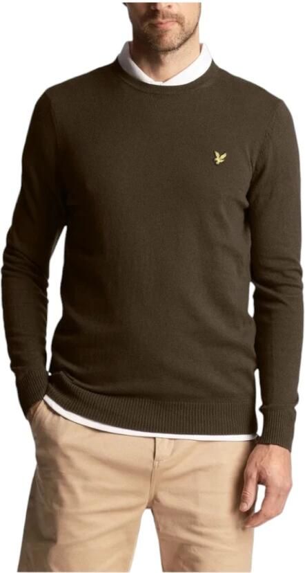 LYLE & SCOTT Heren Truien & Vesten Crew Neck Lambswool Blend Jumper Olijf - Foto 7
