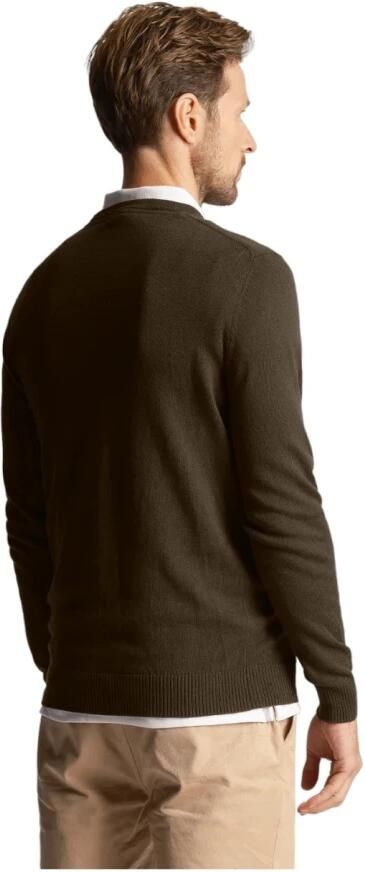 LYLE & SCOTT Heren Truien & Vesten Crew Neck Lambswool Blend Jumper Olijf - Foto 9