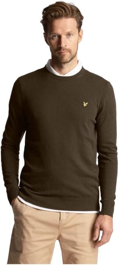 LYLE & SCOTT Heren Truien & Vesten Crew Neck Lambswool Blend Jumper Olijf - Foto 8