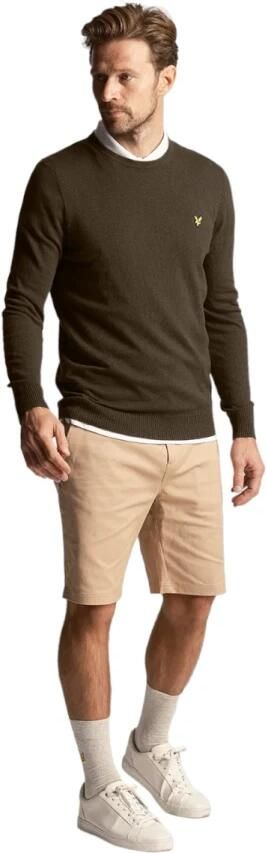 LYLE & SCOTT Heren Truien & Vesten Crew Neck Lambswool Blend Jumper Olijf - Foto 11