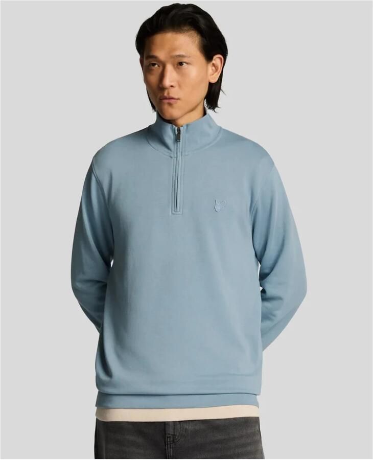 Lyle & Scott Sweater Lyle & Scott Superfijne kwartrits sweatshirt