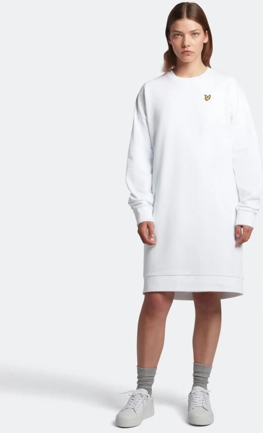 Lyle & Scott Witte Mini Jurk Sweattshirt Dress - Foto 4