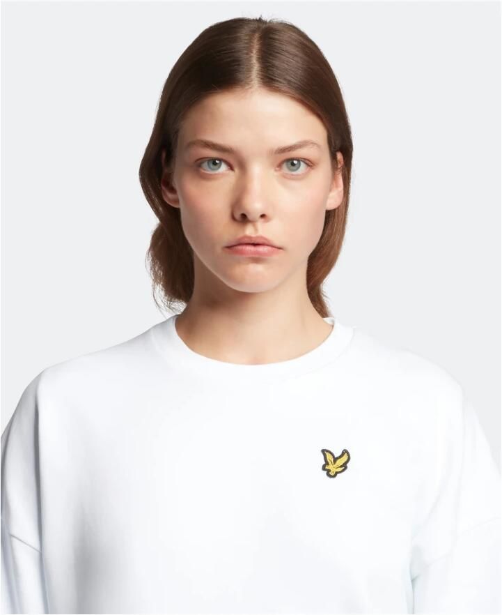 Lyle & Scott Witte Mini Jurk Sweattshirt Dress - Foto 3