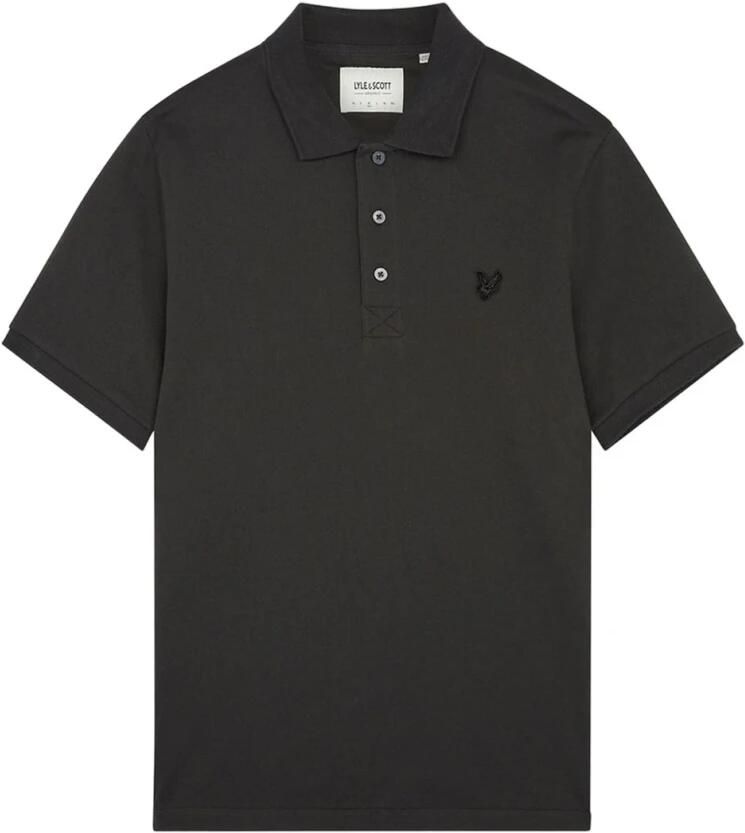 Lyle & Scott Tonal Eagle Polo Shirt Grijs Katoen Gray Heren - Foto 4
