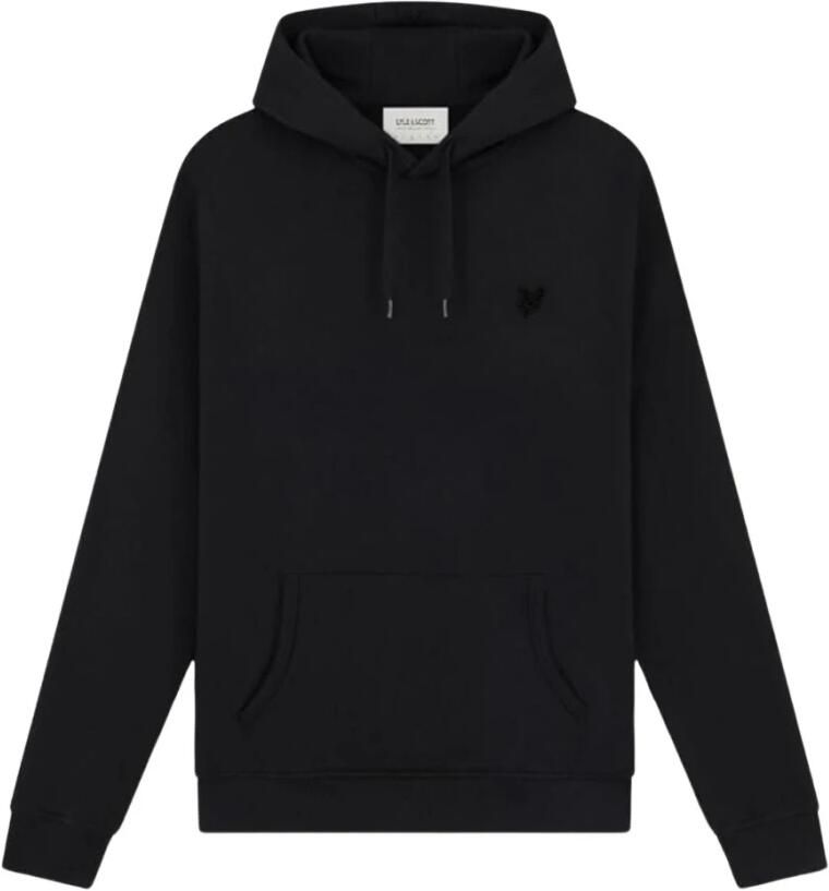 Lyle & Scott Sweater Lyle & Scott ML416TON TONAL PULLOVER HOODIE-Z86. BLACK