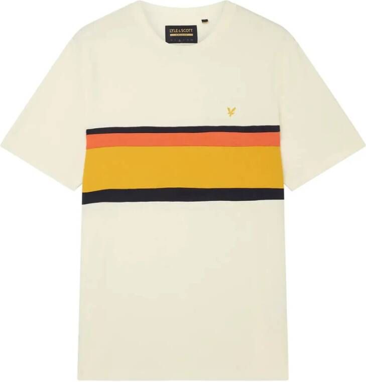 Lyle & Scott Lyle; Scott Archive Panel T-shirt vanille-ijs White Heren