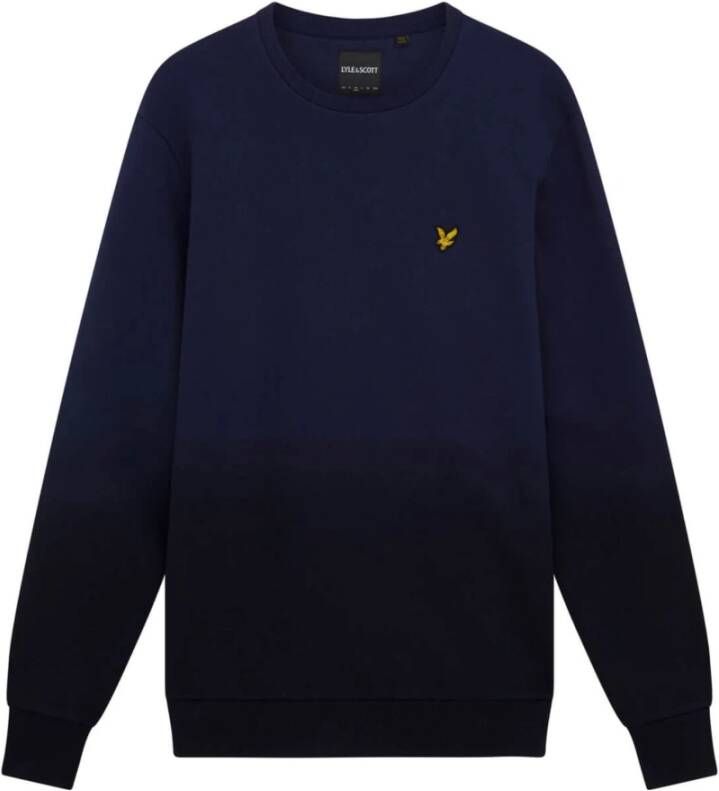 Lyle & Scott Sand Wash Pique Crew Neck Sweater Blauw Heren