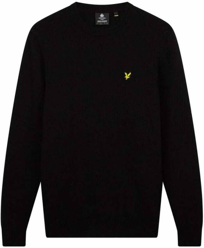 LYLE & SCOTT Heren Truien & Vesten Crew Neck Lambswool Blend Jumper Zwart