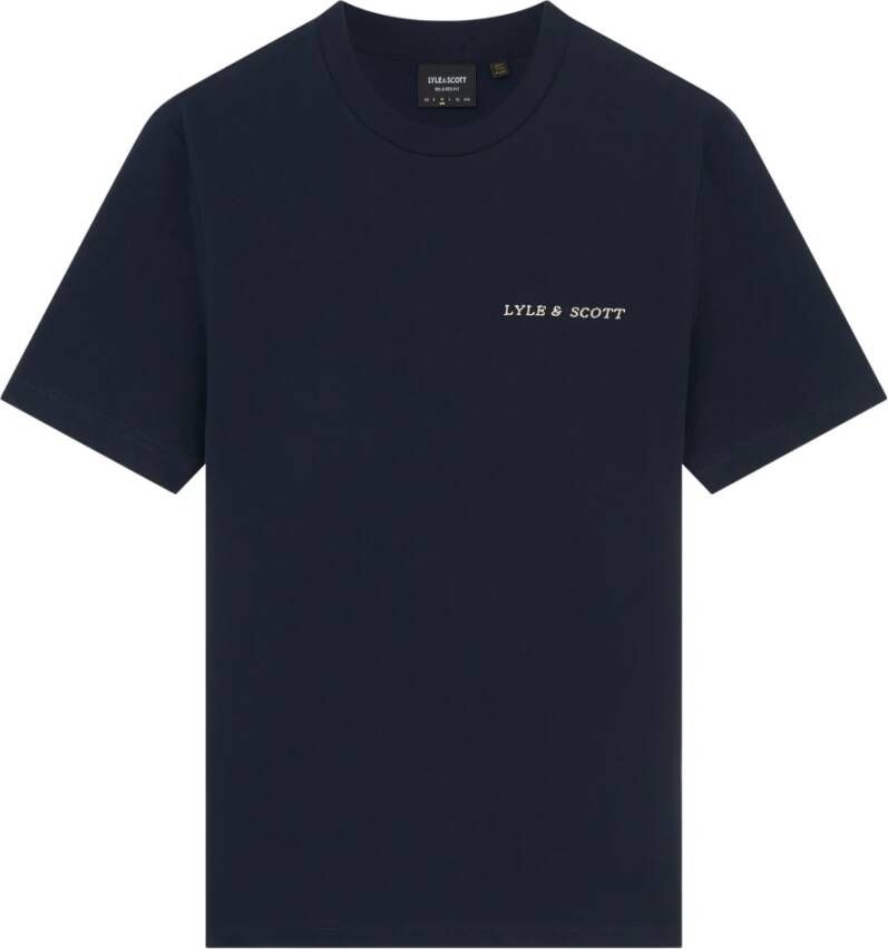 Lyle & Scott T-Shirt- L&S Embroidered Logo T-Shirt Blauw Heren