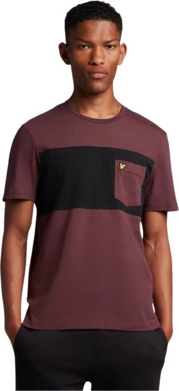 Lyle & Scott T-shirt Utility Pocket Rood Heren