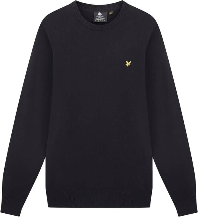 Lyle & Scott Tijdloze 100% katoenen crew neck jumper Zwart Heren