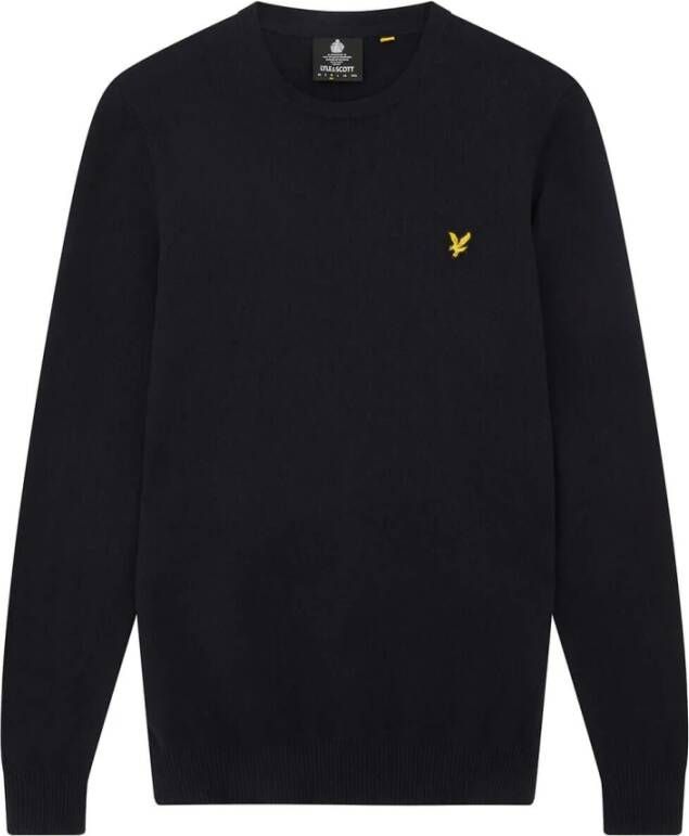Lyle & Scott Veelzijdige Cotton Merino Crew Jumper Donkerblauw Blauw Dames