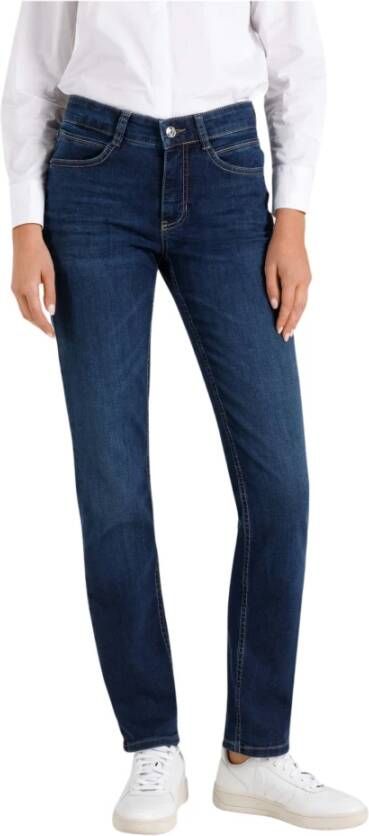 MAC Straight fit jeans met labelpatch model 'Angela'