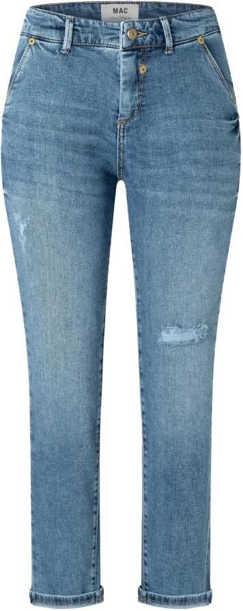 MAC Slim fit jeans met knoop- en ritssluiting model 'Montana'