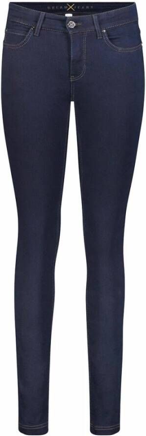 MAC Slim-fit Jeans Blauw Dames