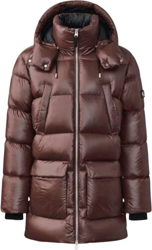 Mackage Gerecyclede lichte donsparka met afneembare capuchon Brown Heren