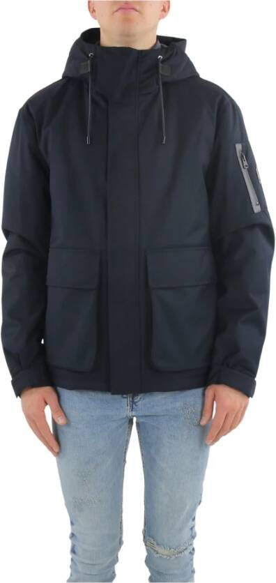 Mackage Heren Mens Hooded Light Down Jacket Blue Heren